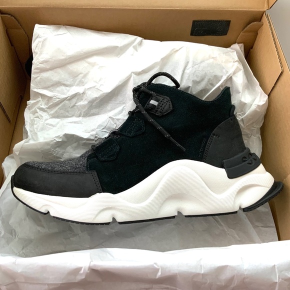 Sorel Kinetic Caribou Black Suede Boot Sneakers Waterproof Leather Winter Boot 8 - Picture 9 of 16